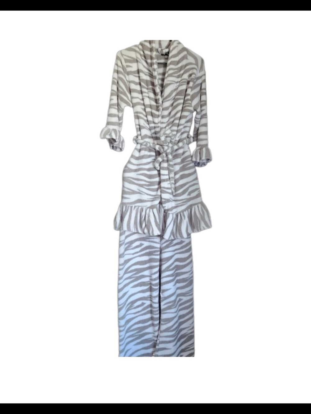Zebra Print Cozy Robe and Pants Set